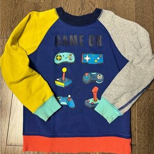 Hanna Andersson Game On Sweatshirt - Blue, Yellow, Gray
